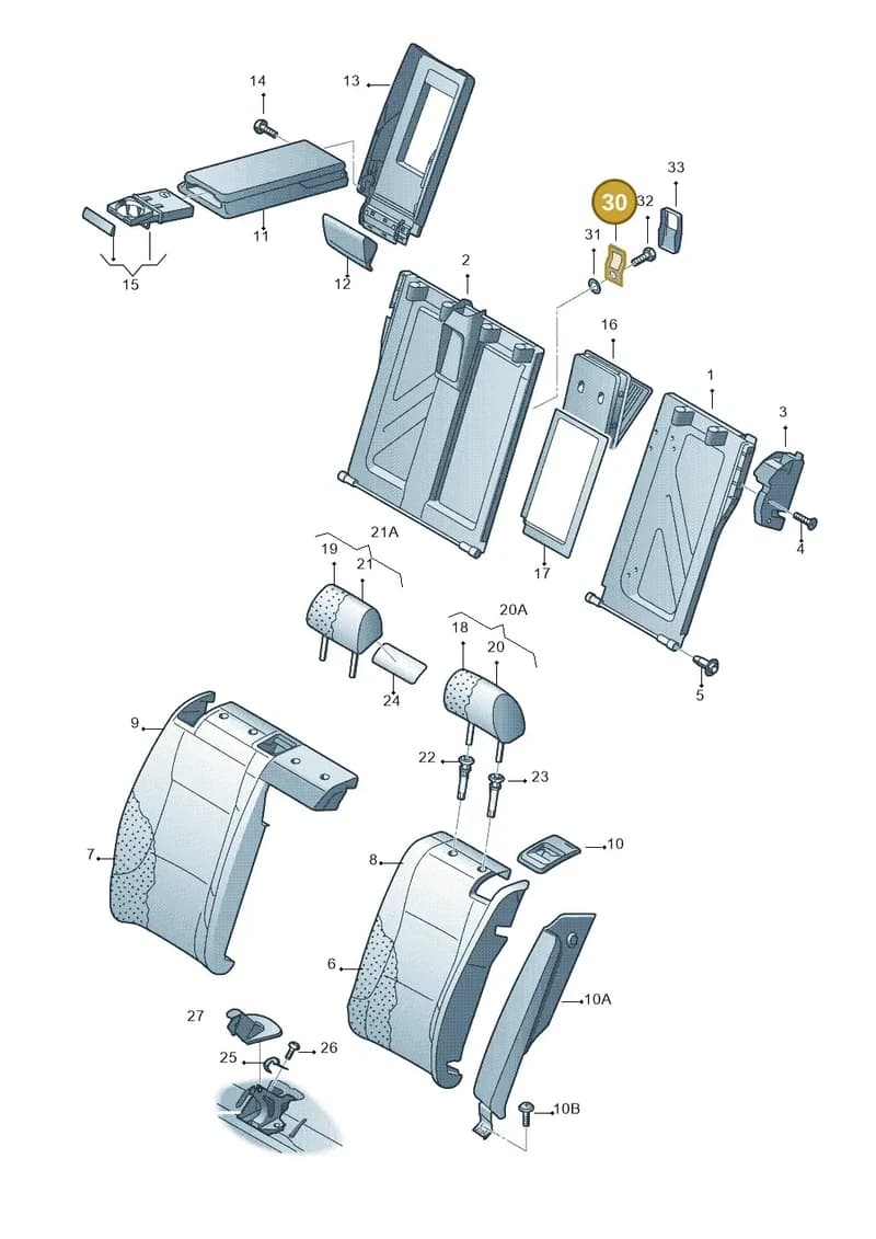 1K6887269 — Audi A3 Sportback (2008-2013) diagram 412885700, position 30