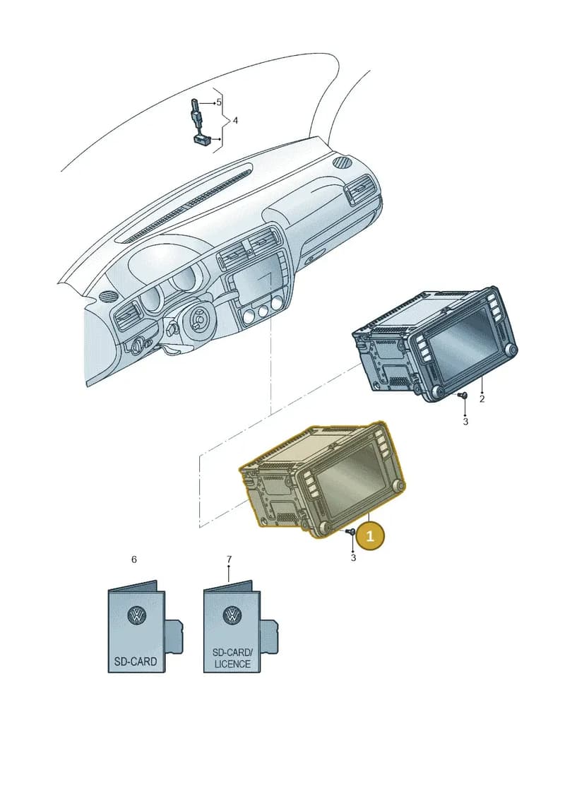 1K8035150H — Volkswagen Jetta (2014-2017) diagram 789035030, position 1
