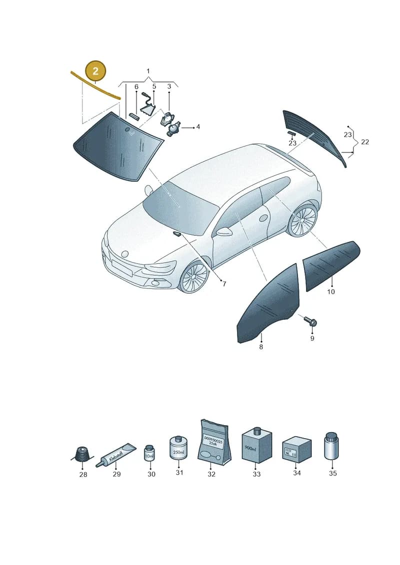 1K8845132 — Volkswagen Scirocco 2.0 (2014-2017) diagram 786845000, position 2