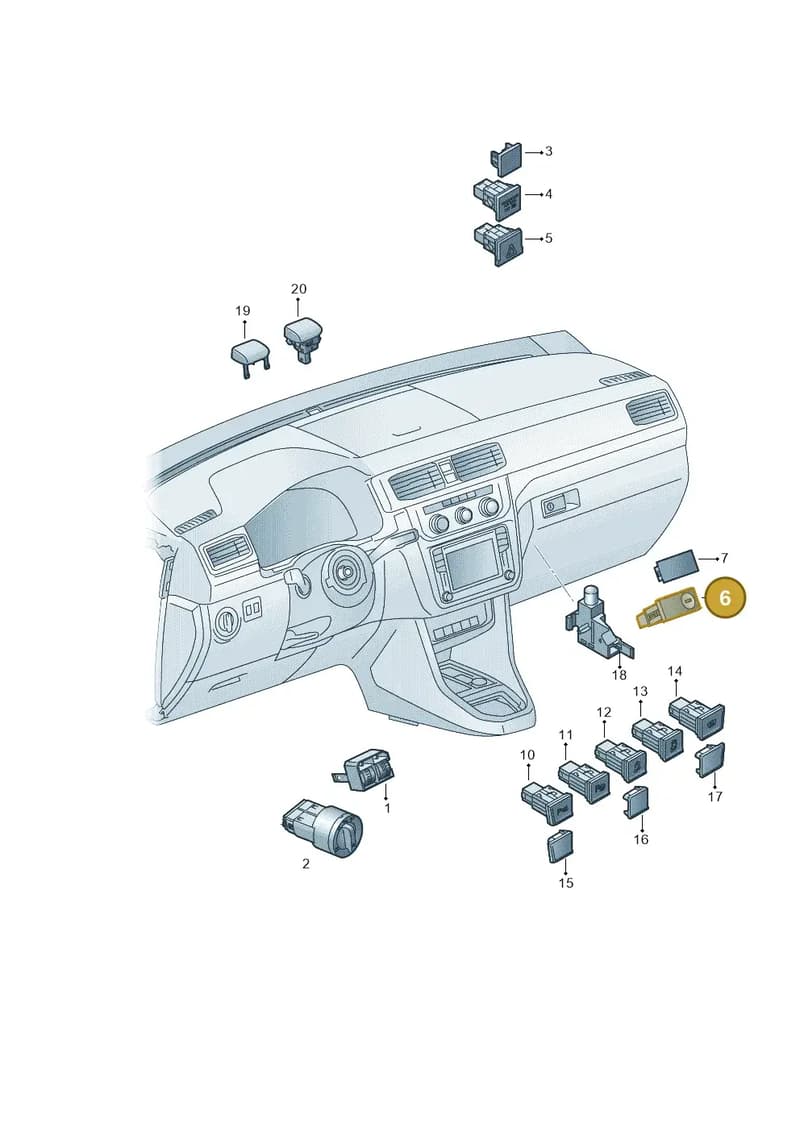 1K8919237WGI — Volkswagen Caddy (2015-2020) diagram 866941500, position 6