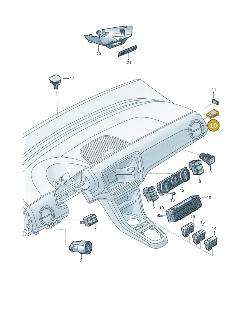 1K8919237WGI — Volkswagen e-up! (2016-2023) diagram 899941050, position 10