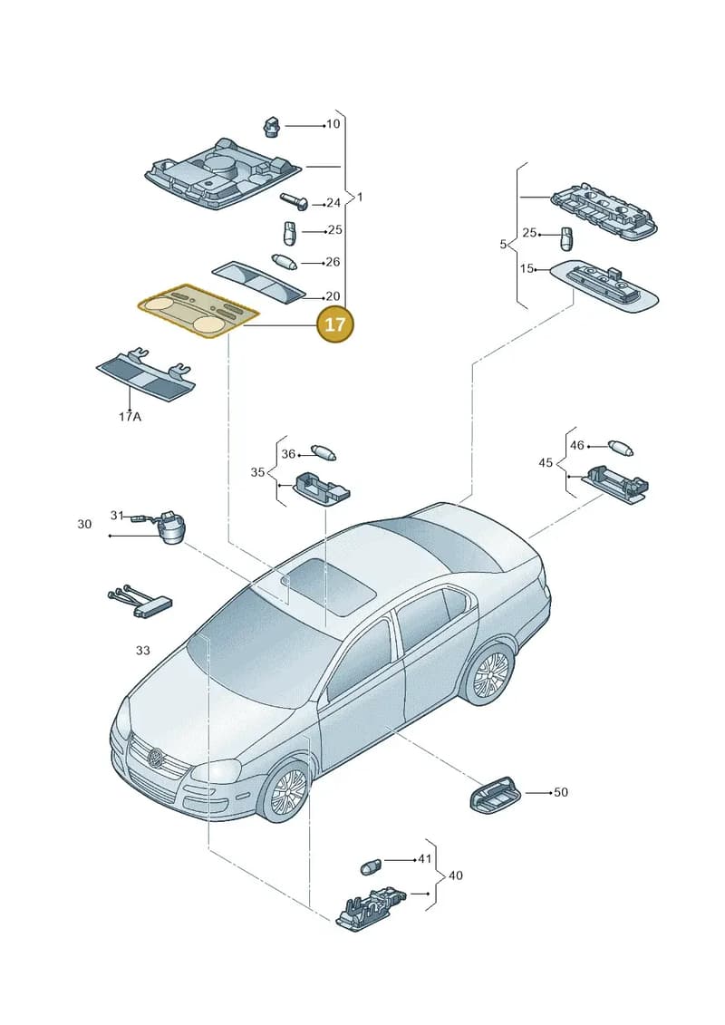 1K8947125ATLL — Volkswagen Jetta (2008-2011) diagram 449947000, position 17