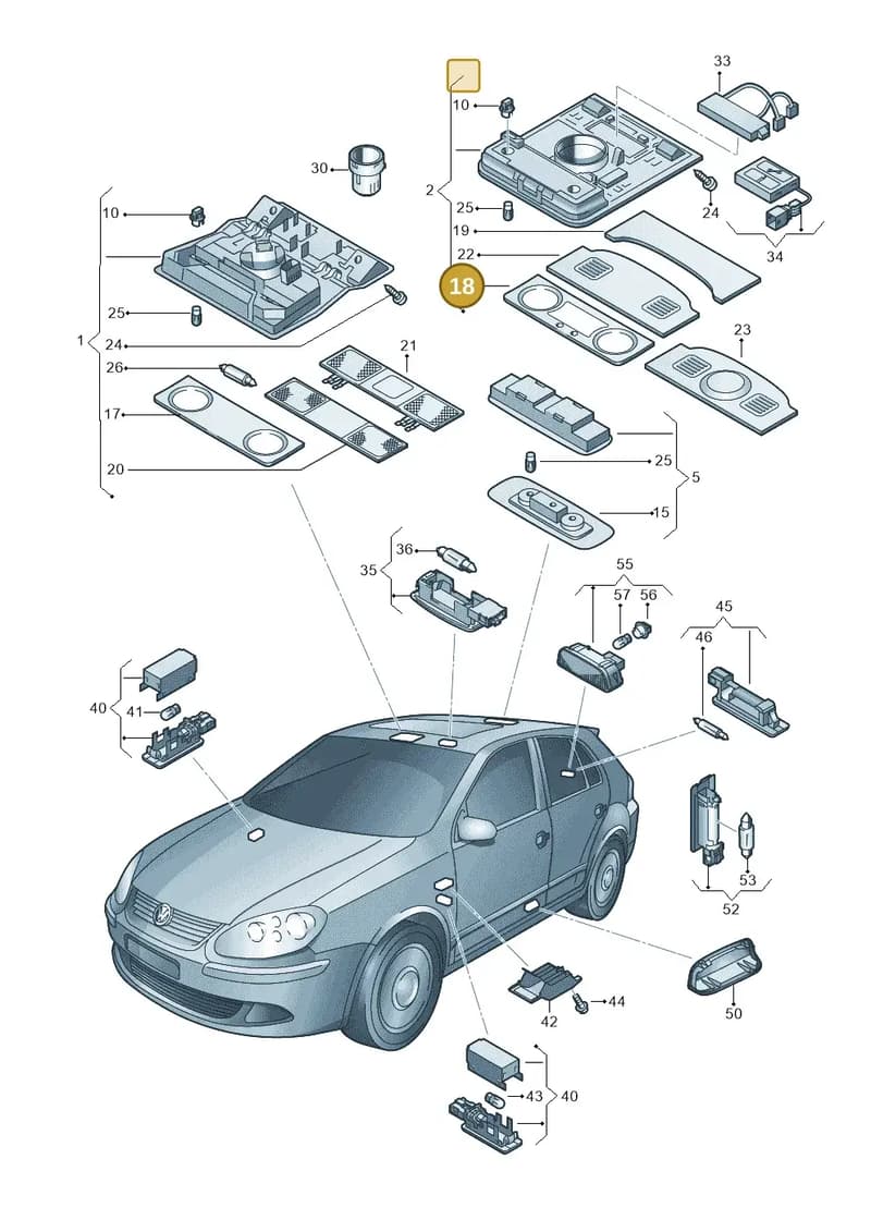 1K8947125ATLL — Volkswagen Golf (2011-2013) diagram 649947000, position 18