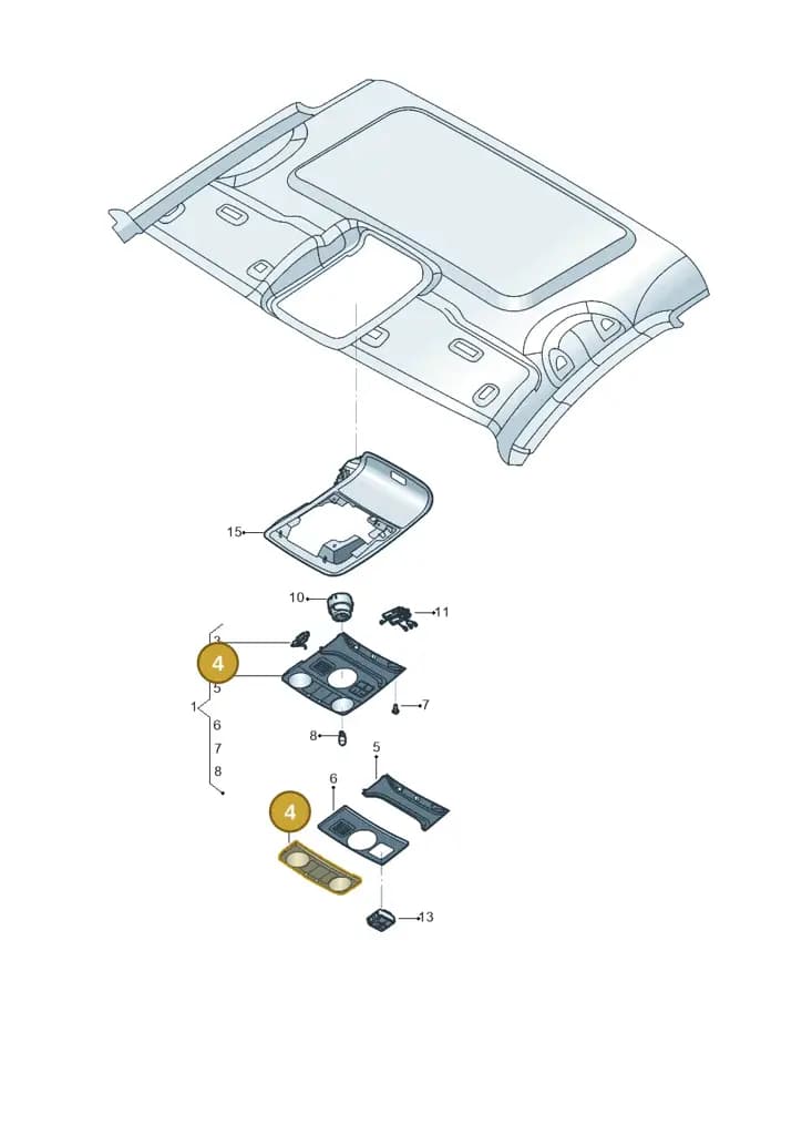 1K8947125ATLL — Volkswagen Jetta 2.0 (2015-2015) diagram 789947100, position 4