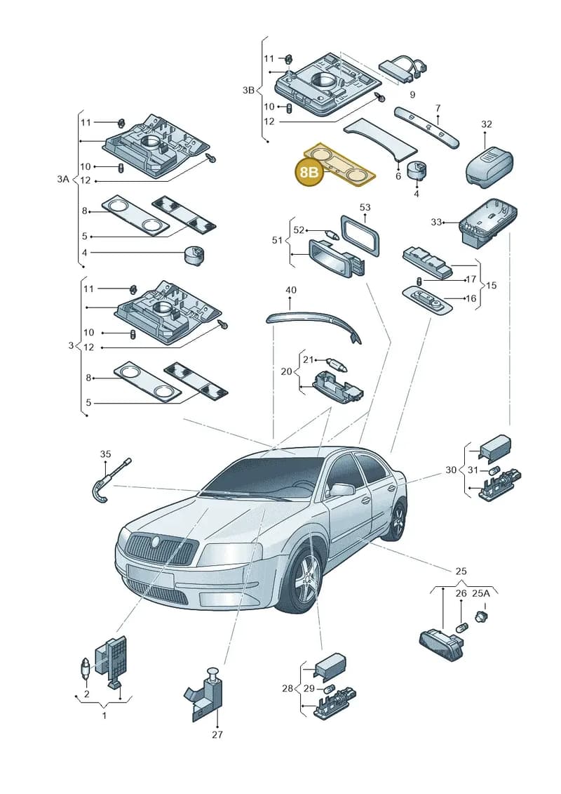 1K8947125Y20 — Skoda Superb comfort (2008-2013) diagram 632947000, position 8B