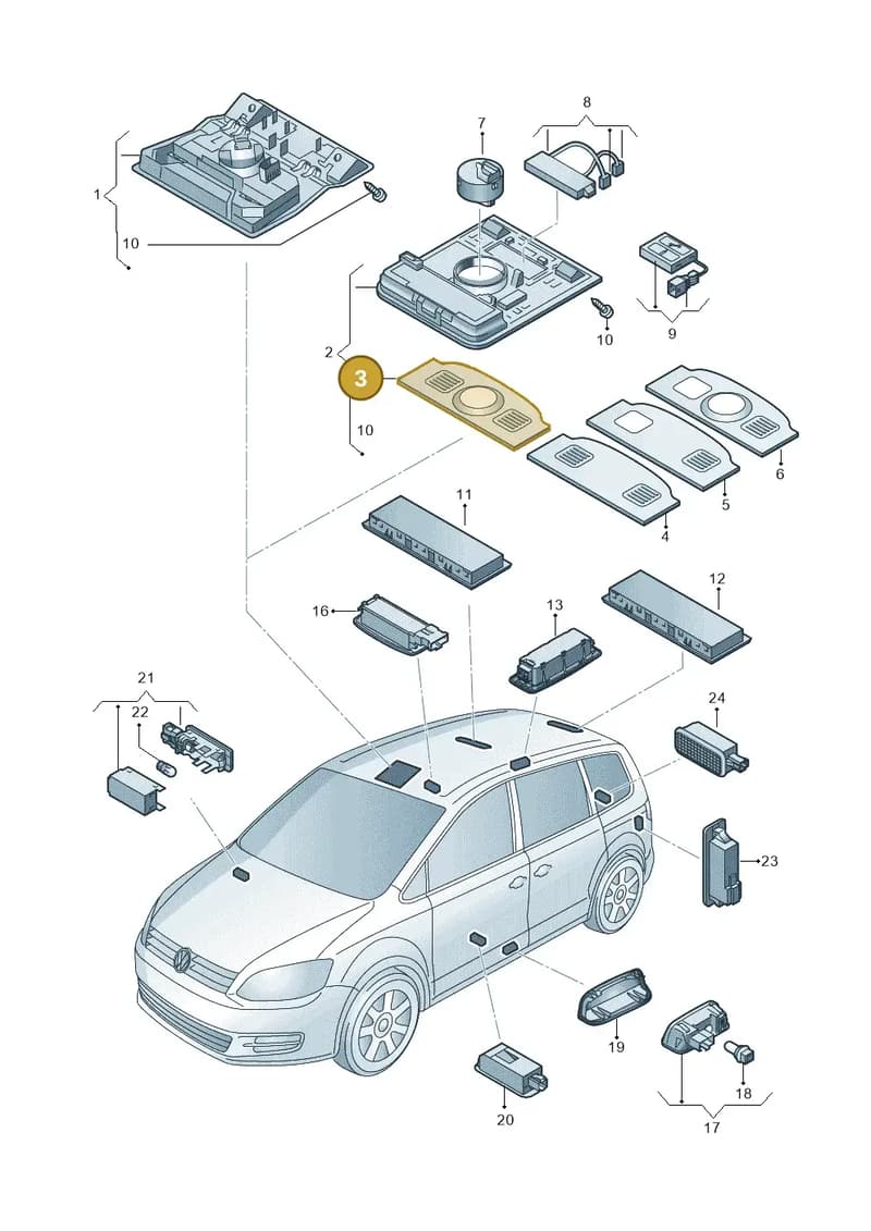 1K8947133H82V — Volkswagen Sharan BlueMotion (2015-2022) diagram 863947001, position 3