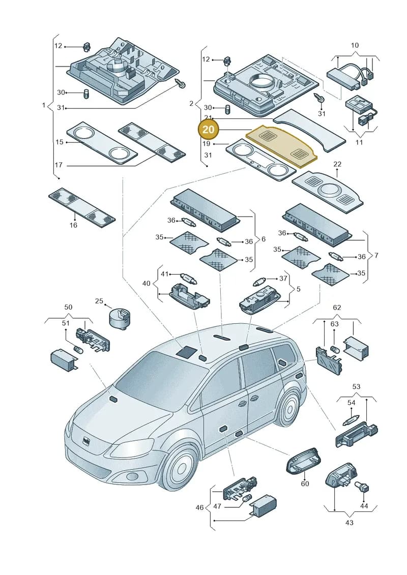 1K8947133VS9 — SEAT Alhambra Stylance (2015-2022) diagram 705947000, position 20