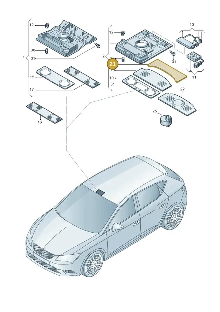 1K8947133VS9 — SEAT Leon ST (2016-2020) diagram 754947000, position 21