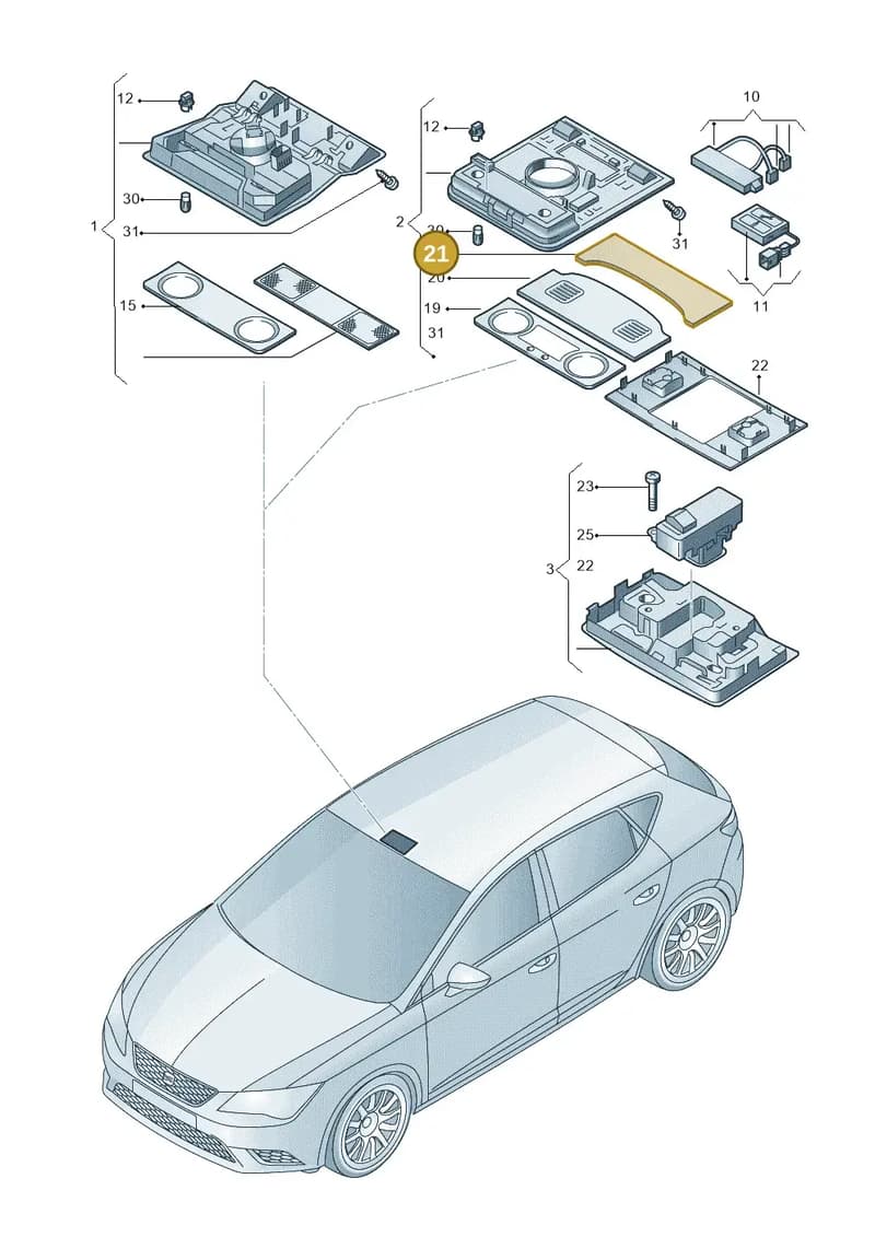 1K8947133VS9 — SEAT Ateca Style (2016-) diagram 893947000, position 21