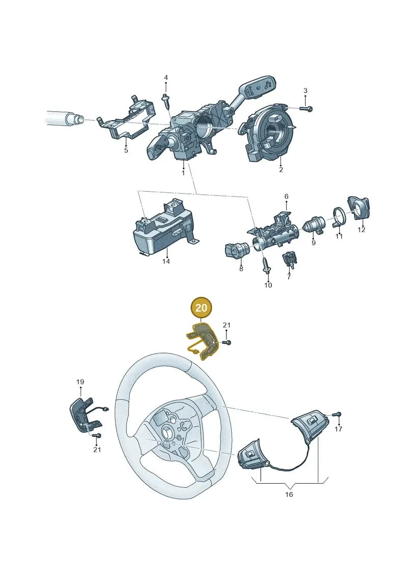 1K8951528WHS — Volkswagen Polo (2017-2025) diagram 837953500, position 20