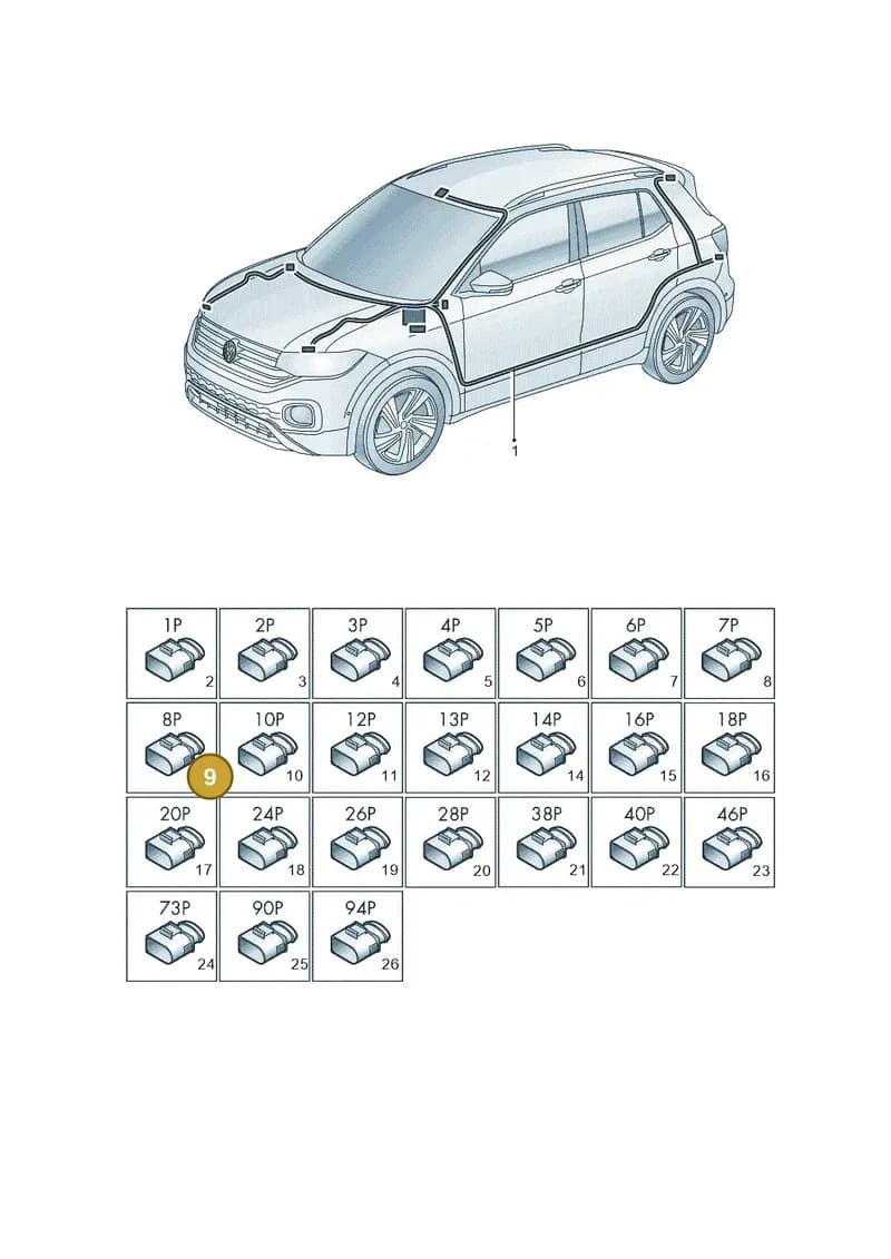 1K8972928A — Volkswagen T-Cross (2018-2025) diagram 587971080, position 9