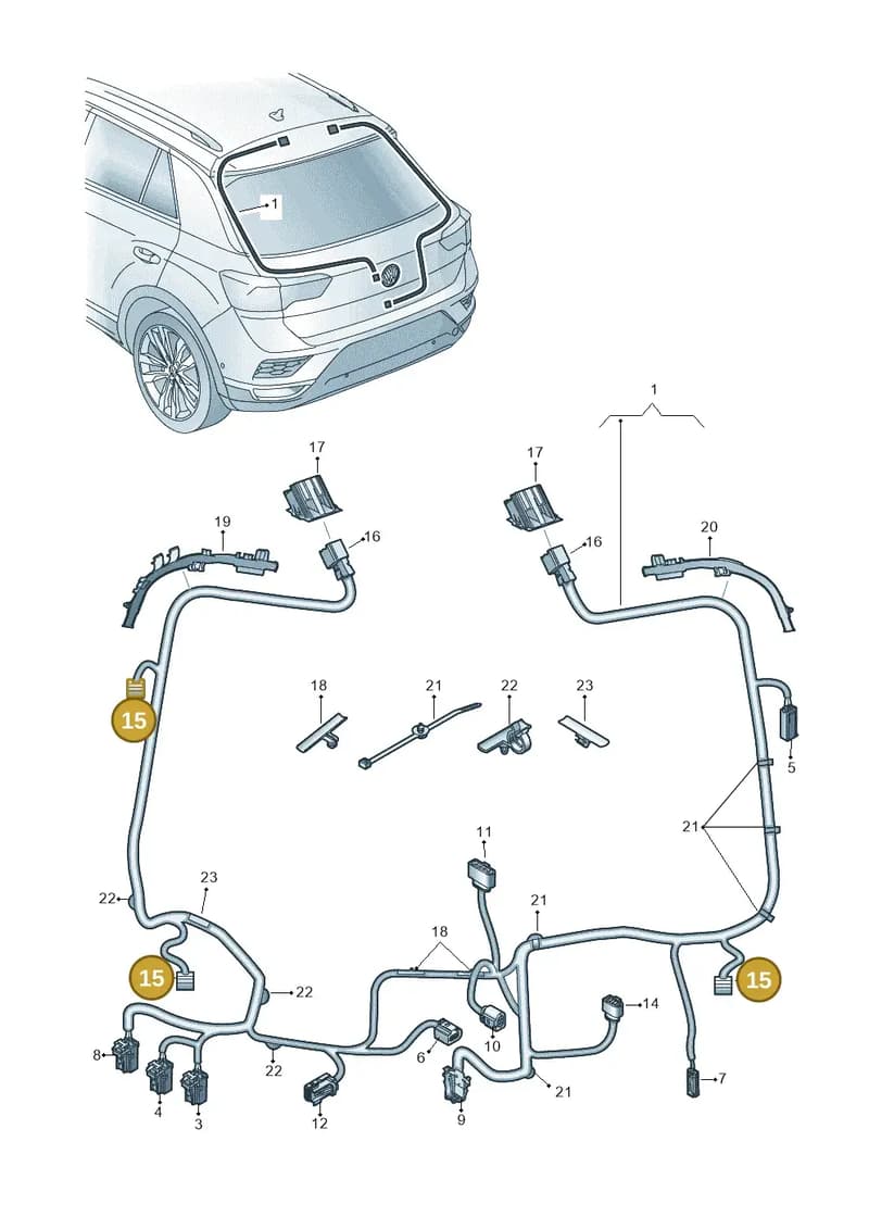 1K8972928A — Volkswagen T-Roc (2017-2025) diagram 813972880, position 15