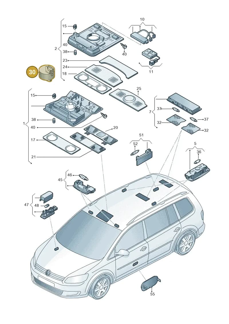 1K9959561YBD — Volkswagen Touran 2.0 (2010-2015) diagram 694947000, position 30