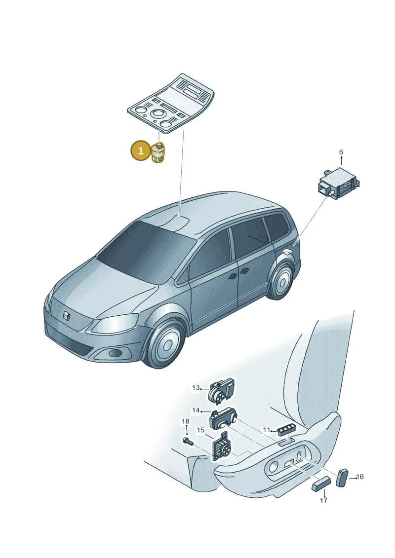 1K9959561YBD — SEAT Alhambra (2015-2022) diagram 705959050, position 1