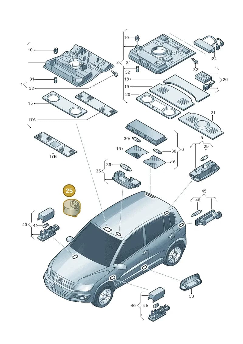 1K9959561YBD — Volkswagen Tiguan (2011-2018) diagram 719947000, position 25