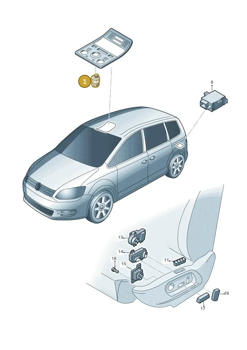 1K9959561YQV — Volkswagen Sharan Blue Motion (2010-2015) diagram 689959050, position 1