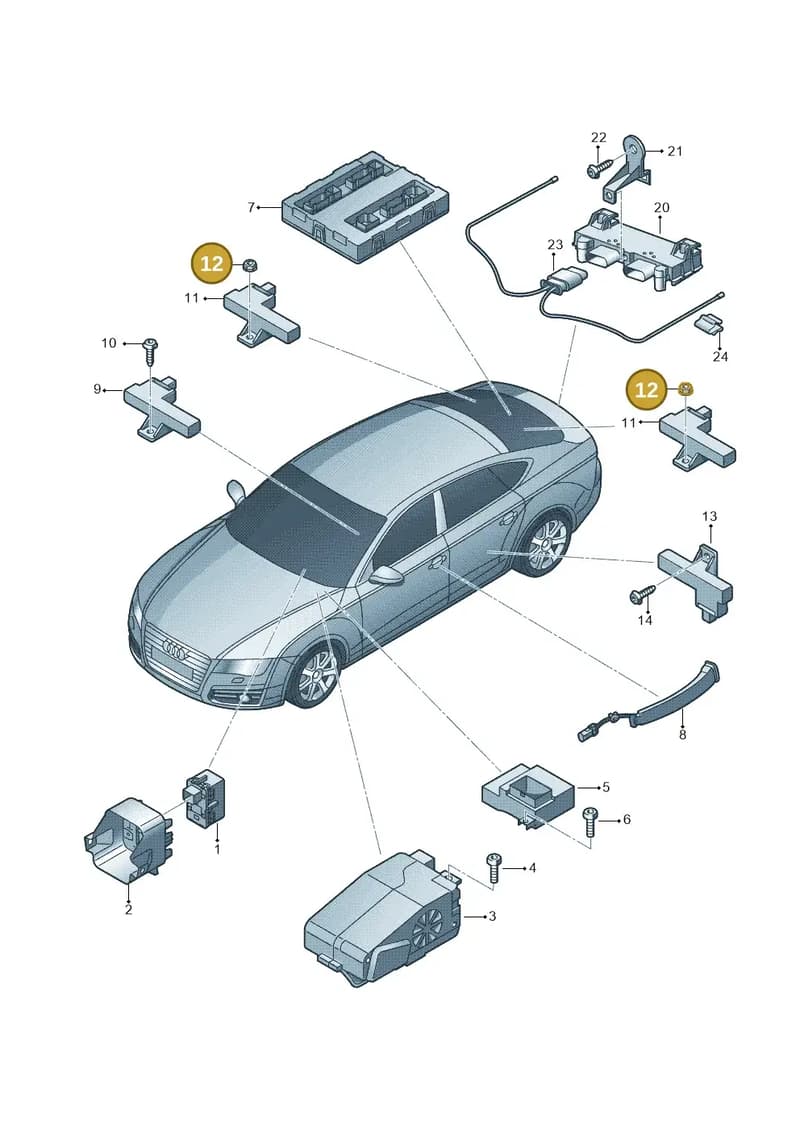 1M6857026 — Audi A7 Sportback (2014-2018) diagram 711909000, position 12