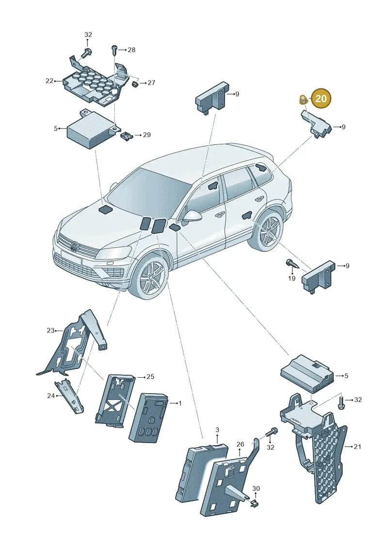 1M6857026 — Volkswagen Touareg (2014-2018) diagram 787937500, position 20