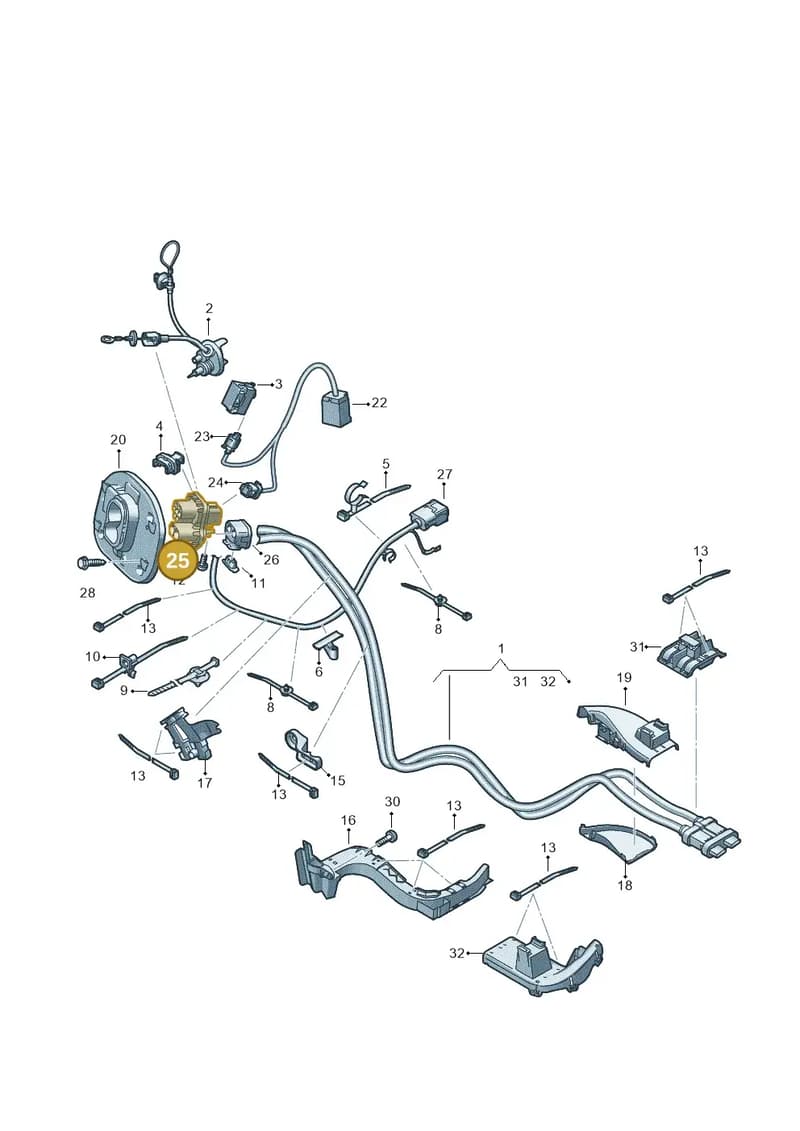 1N3915563D — Audi Q4 Sportback (2021-2025) diagram 89a970320, position 25