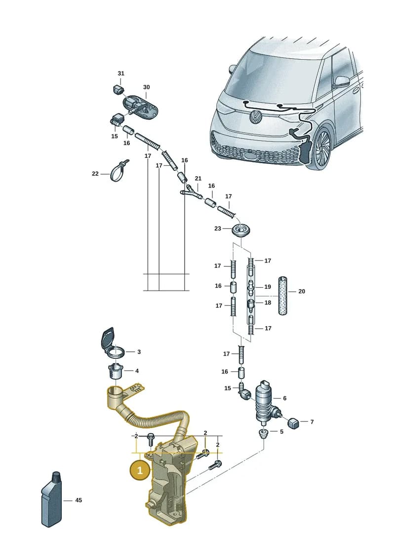1N3955453A — Volkswagen ID. Buzz (2022-2025) diagram 15a955100, position 1
