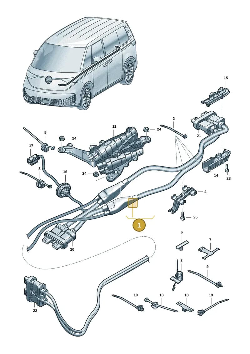 1N3971013D — Volkswagen ID. Buzz (2022-2025) diagram 15a970060, position 1