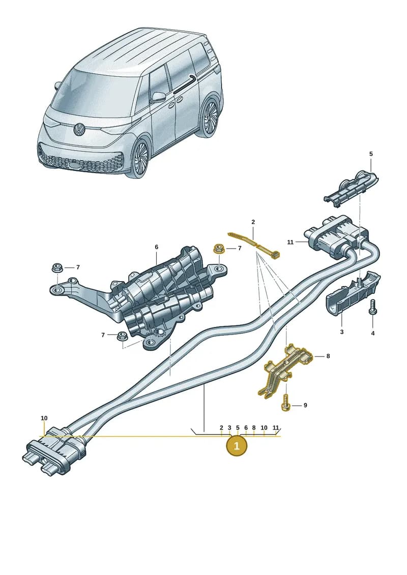1N3971015AH — Volkswagen ID. Buzz (2022-2025) diagram 15a970050, position 1