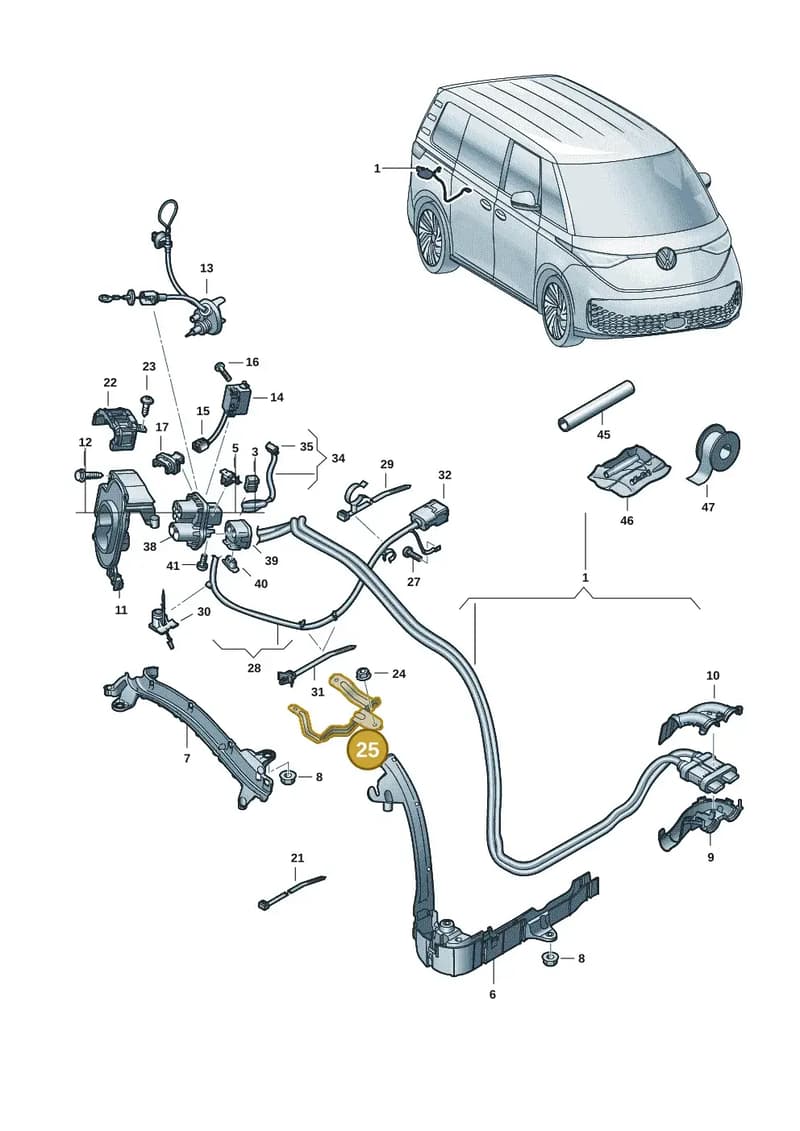 1N3971458 — Volkswagen ID. Buzz (2022-2025) diagram 15a970150, position 25