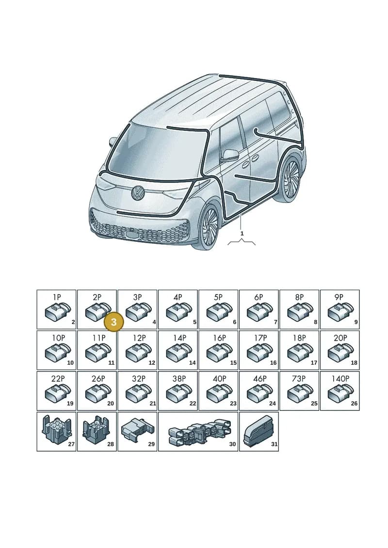 1N3971615J — Volkswagen ID. Buzz (2022-2025) diagram 15a972000, position 3