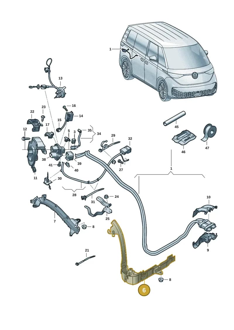 1N3971615P — Volkswagen ID. Buzz (2022-2025) diagram 15a970150, position 6