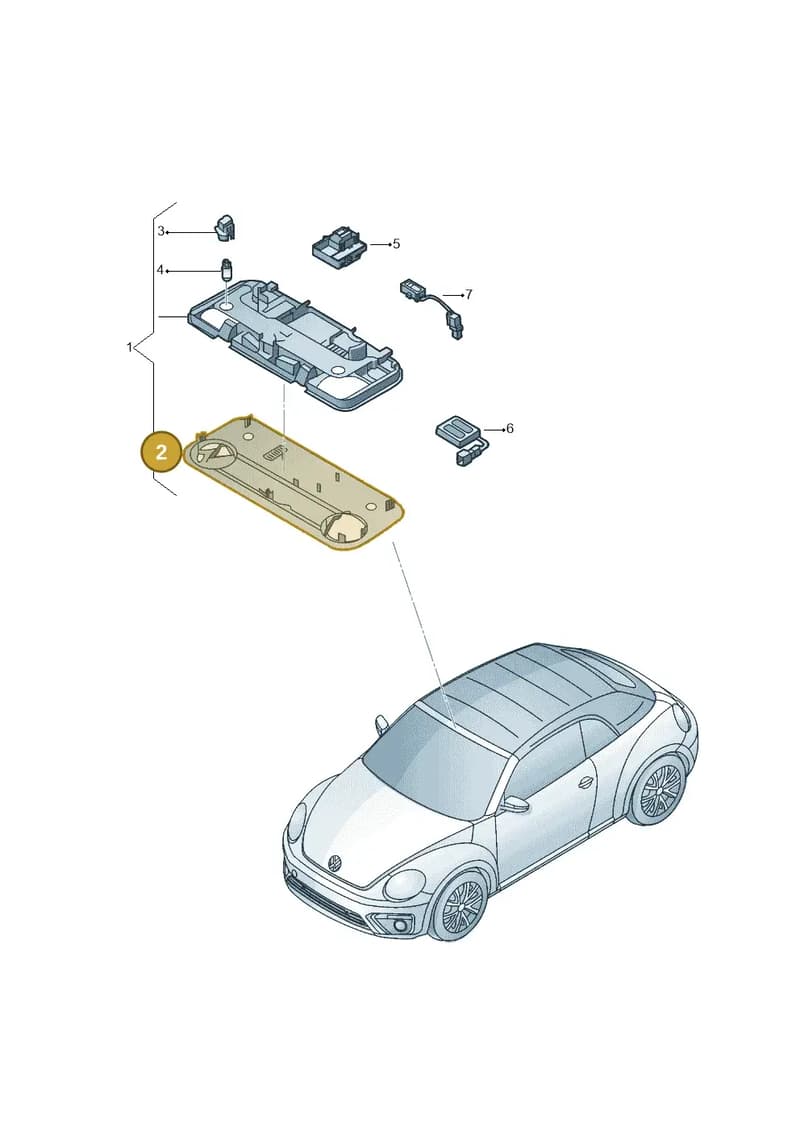 1Q0947125B82V — Volkswagen Beetle Cabriolet (2016-2019) diagram 802947000, position 2