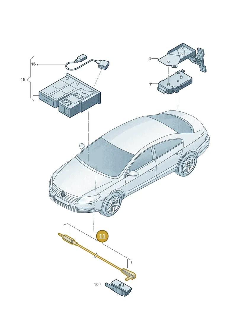 1Q0971656 — Volkswagen Passat CC (2011-2016) diagram 737035780, position 11+13
