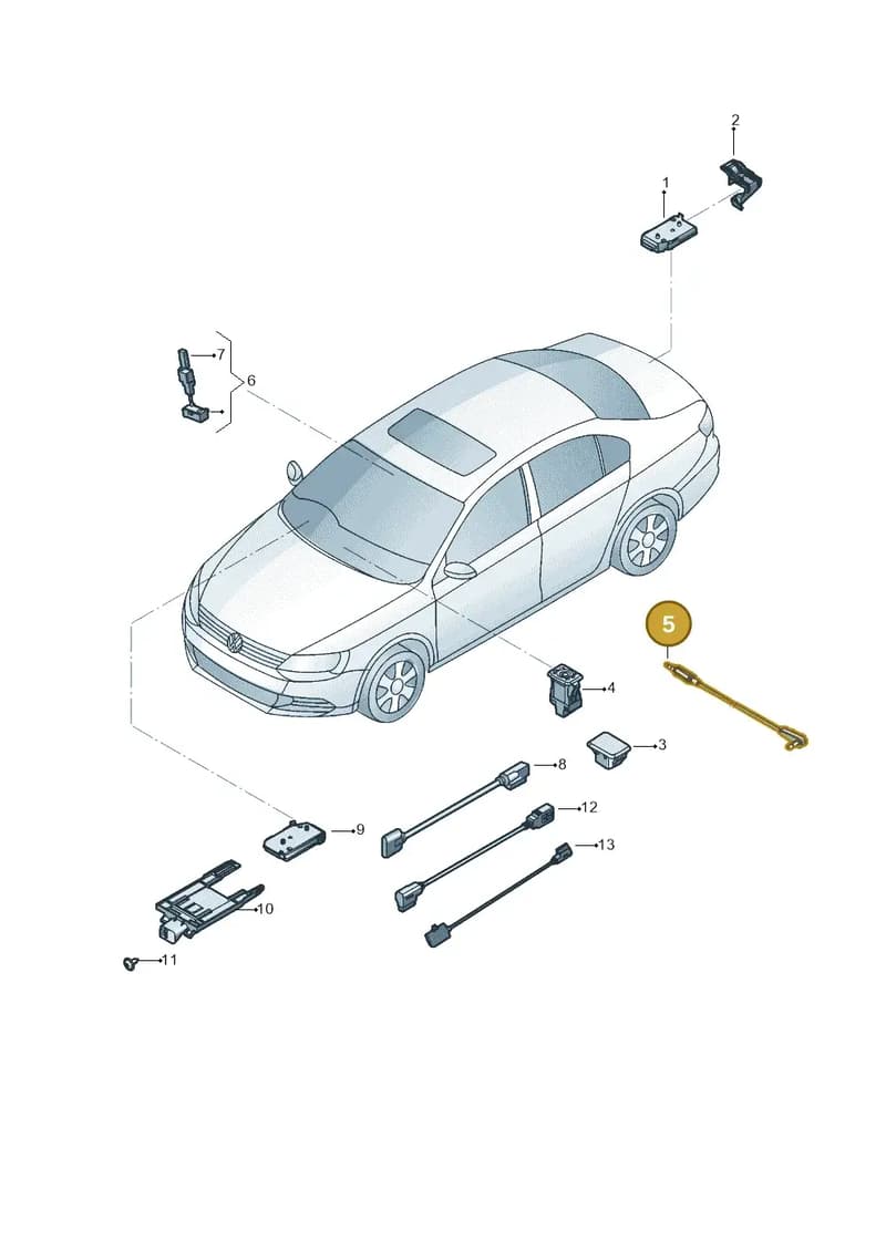 1Q0971656 — Volkswagen Jetta (2014-2017) diagram 789035078, position 5