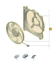1S0121203A Volkswagen Radiator Fan with Fan Ring