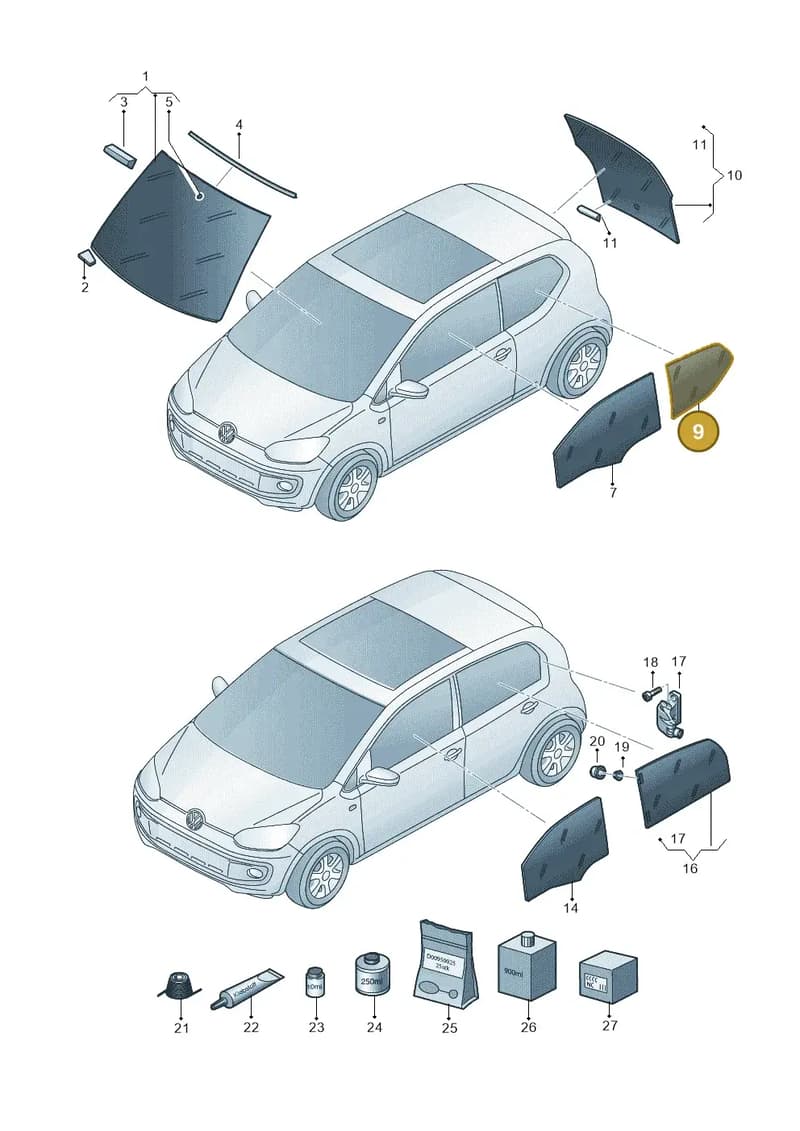 1S0845042JNVB — Volkswagen Up! BlueMotion (2011-2016) diagram 723845000, position 9