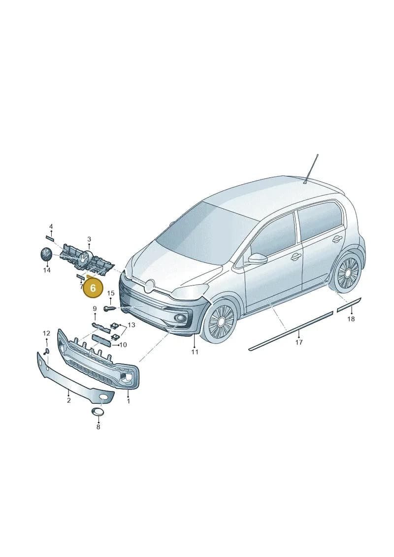 1S0853767D2ZZ — Volkswagen up! (2016-2023) diagram 892853000, position 6