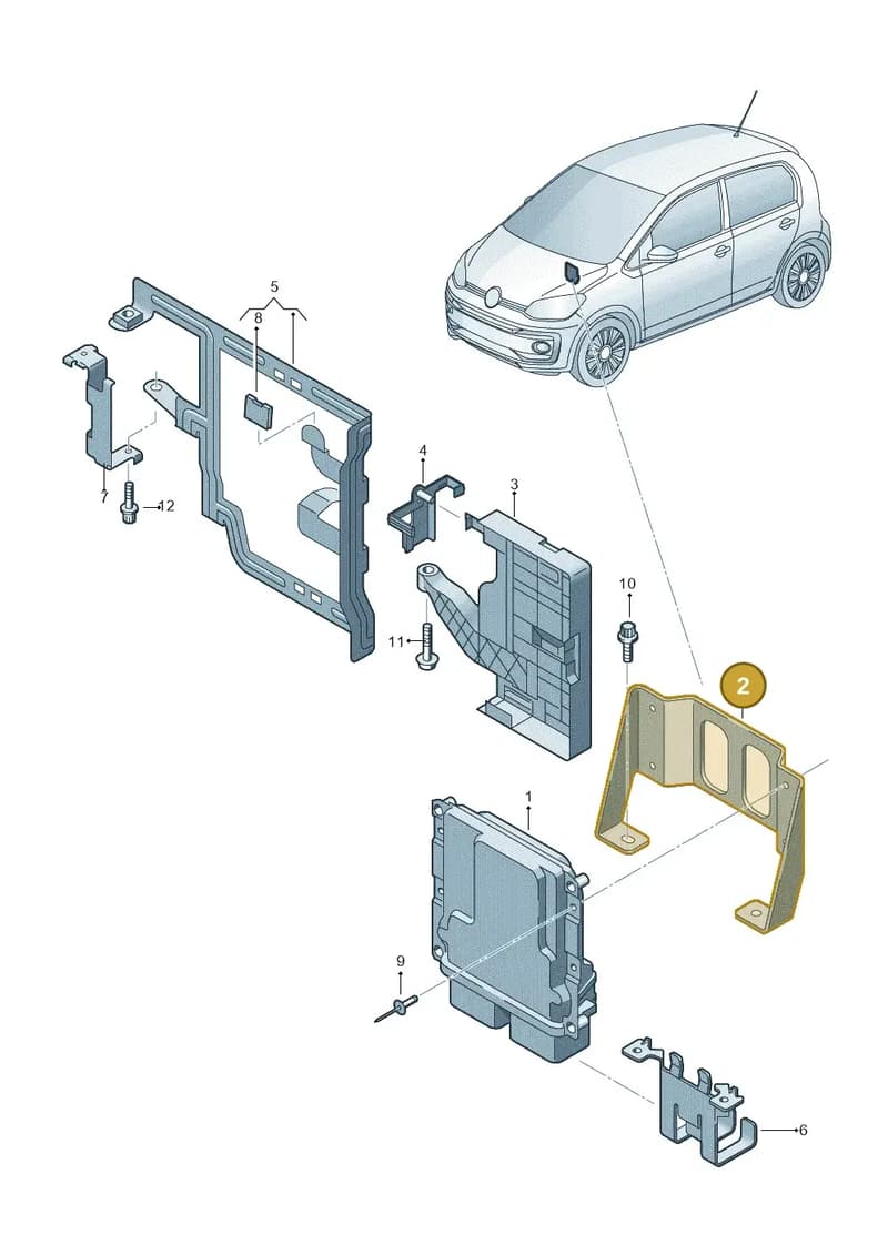 1S0906507 — Volkswagen up! (2016-2023) diagram 892906220, position 2
