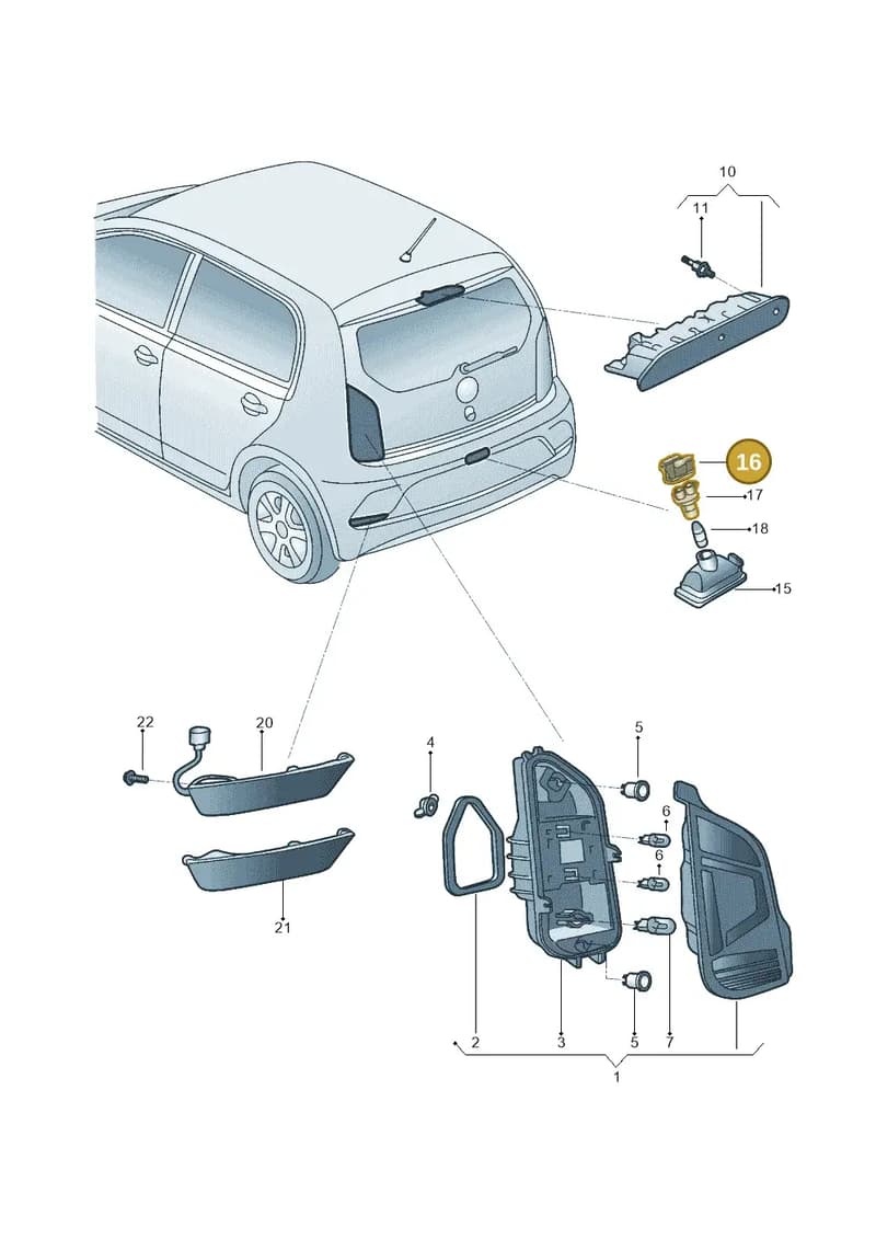 1S0906732 — Volkswagen Up! 1.0 TSI (2017-2021) diagram 570945000, position 16
