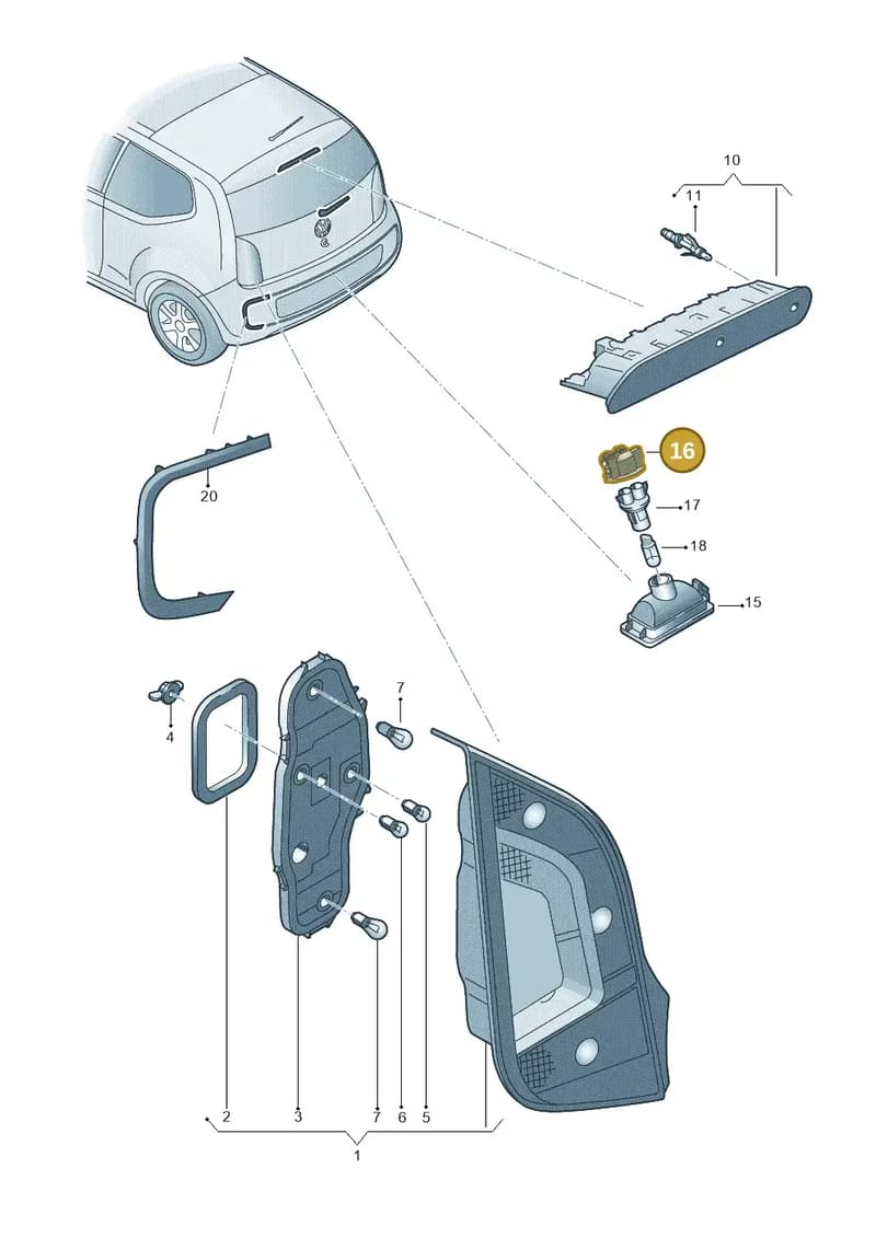 1S0906732 — Volkswagen E-up! (2013-2016) diagram 772945000, position 16