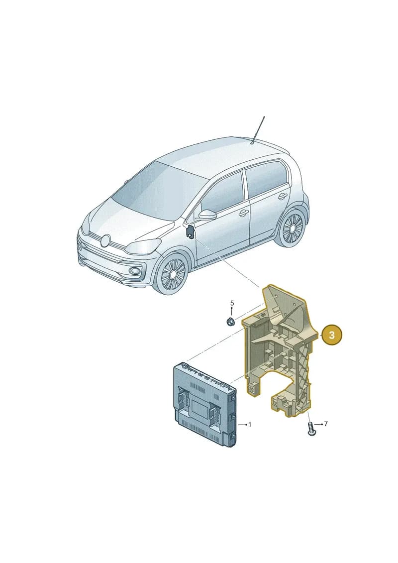 1S0907371E — Volkswagen up! (2016-2023) diagram 892937500, position 3