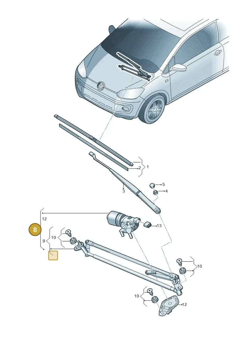 1S1955023D — Volkswagen Up! BlueMotion (2011-2016) diagram 723955000, position 8