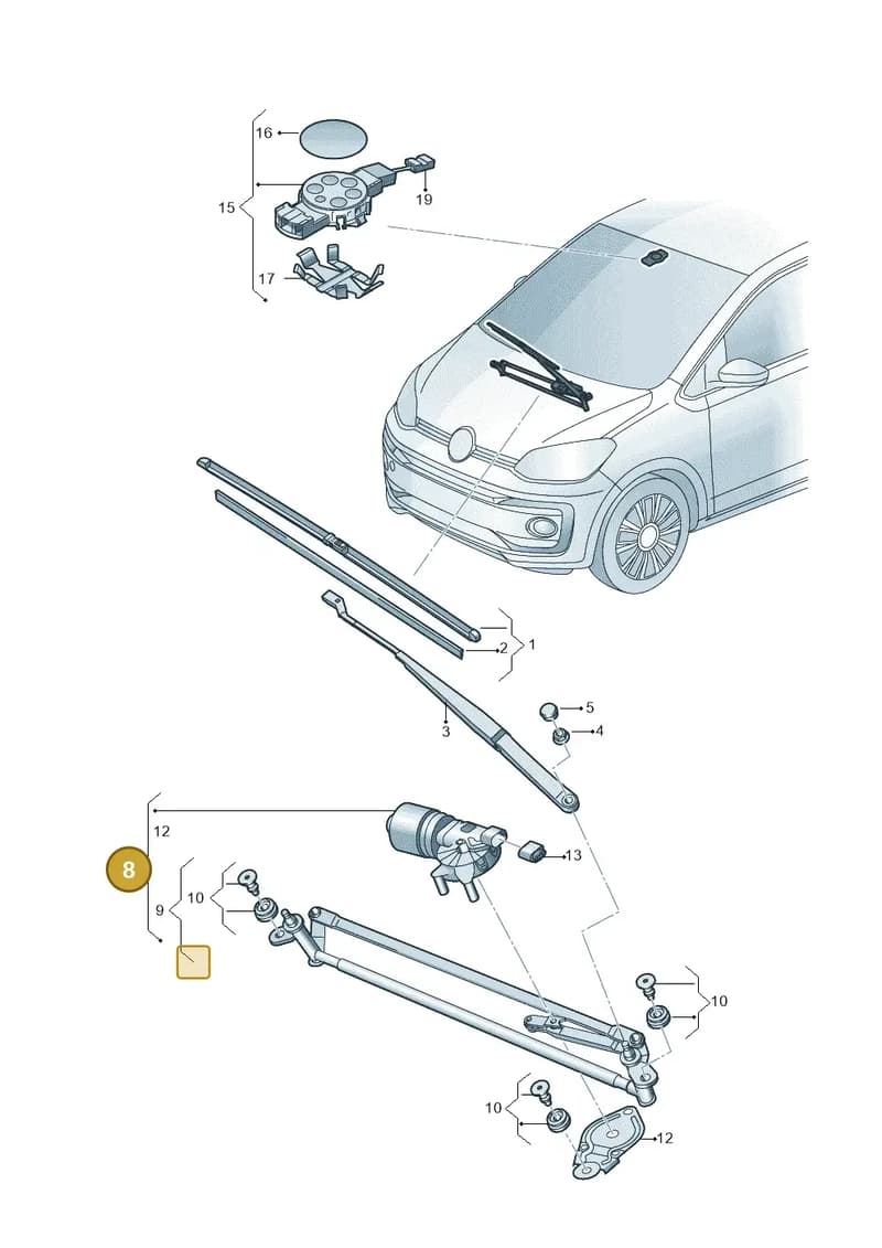 1S1955023D — Volkswagen up! (2016-2023) diagram 892955000, position 8
