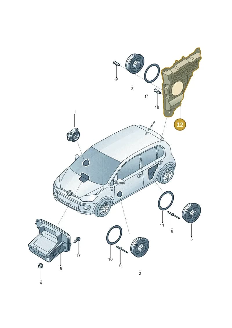 1S3035244B — Volkswagen Up! 1.0 TSI (2017-2021) diagram 570035350, position 12