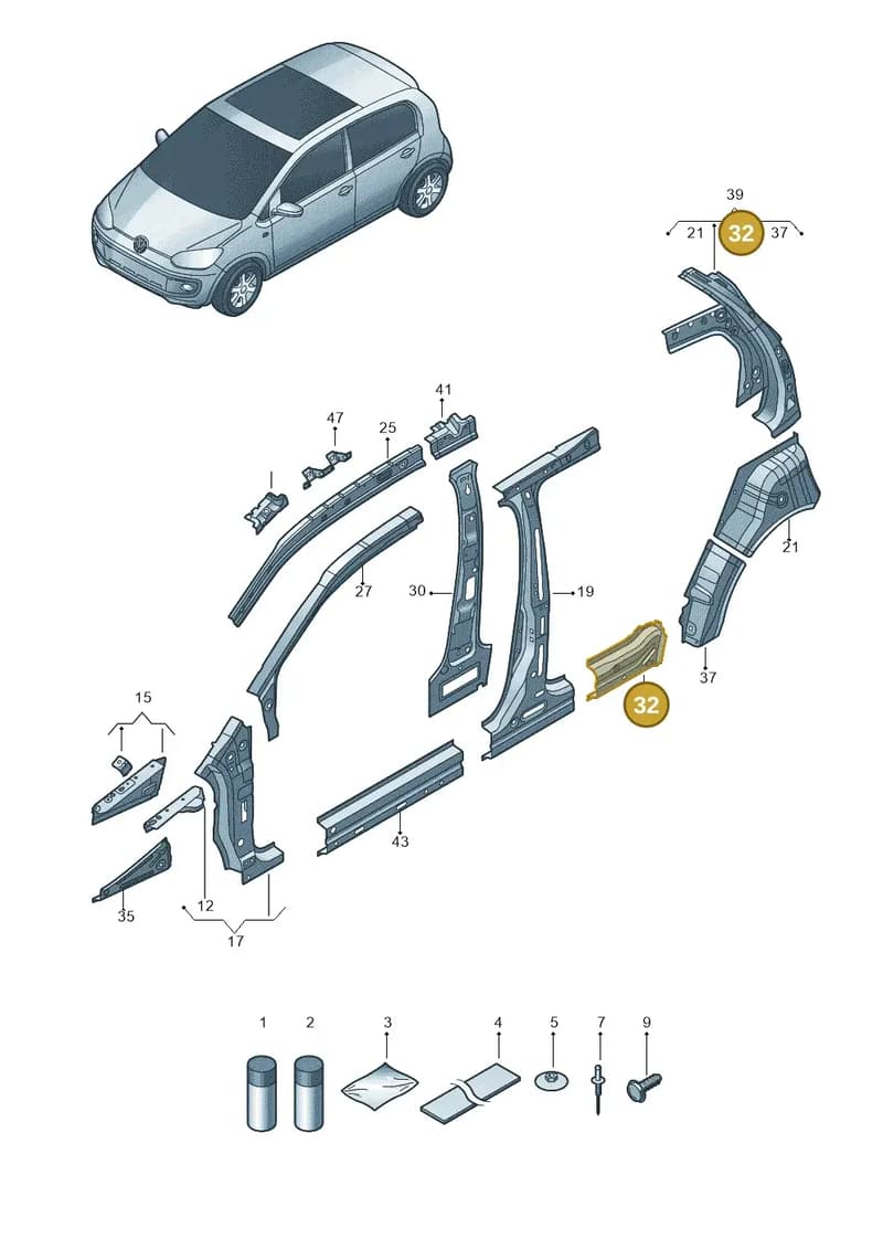 1S4809512 — SEAT Mii (2011-2019) diagram 723809400, position 32