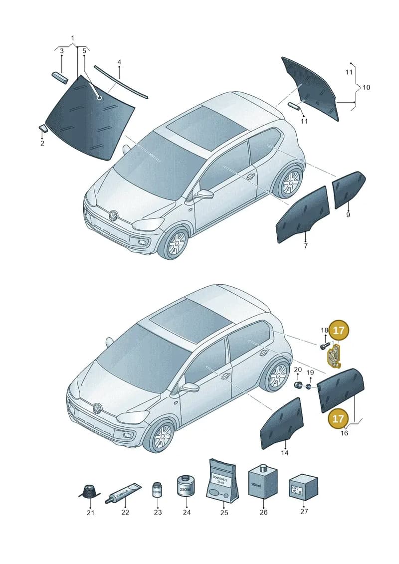 1S4847105C — Volkswagen E-up! (2013-2016) diagram 723845000, position 17