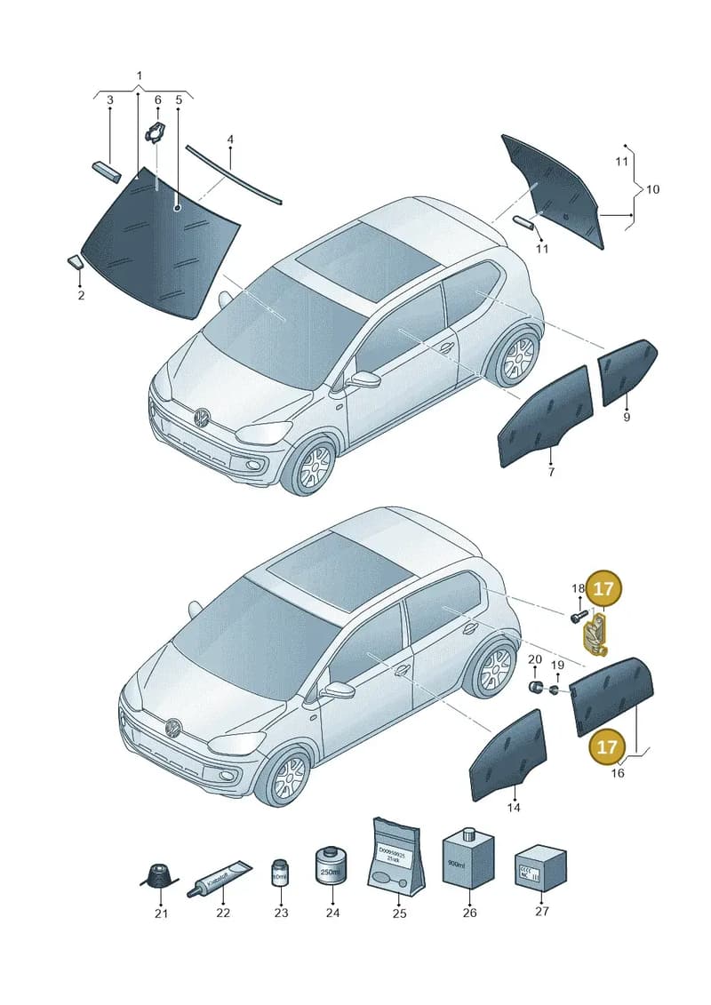 1S4847105C — Volkswagen up! (2016-2023) diagram 899845000, position 17