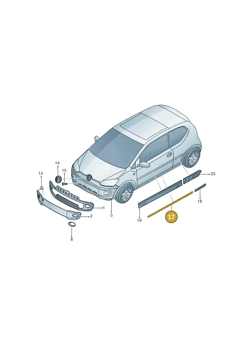 1S4853516A2ZZ — Volkswagen Up! 1.0 TSI (2013-2017) diagram 559853000, position 17