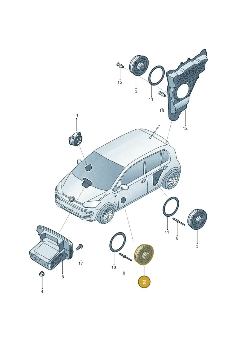 1SB035453 — Volkswagen Up! 1.0 TSI (2017-2021) diagram 570035350, position 2