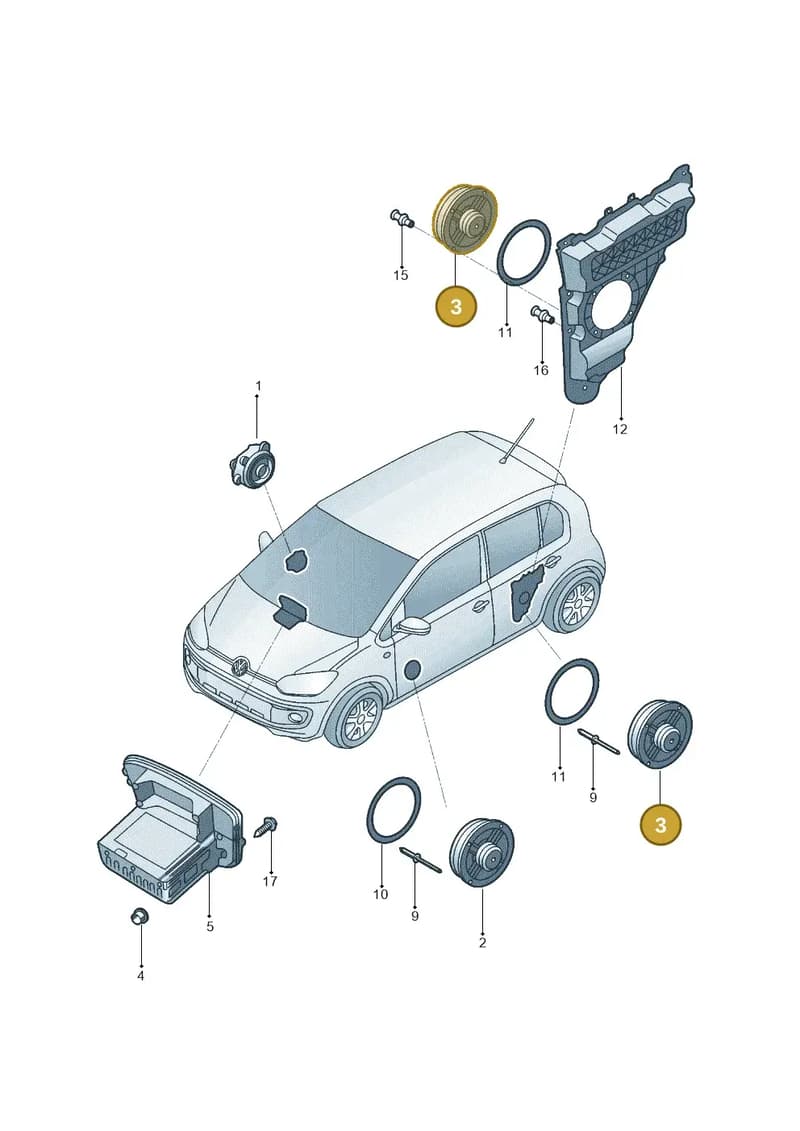 1SB035710A — Volkswagen Up! 1.0 TSI (2017-2021) diagram 570035350, position 3