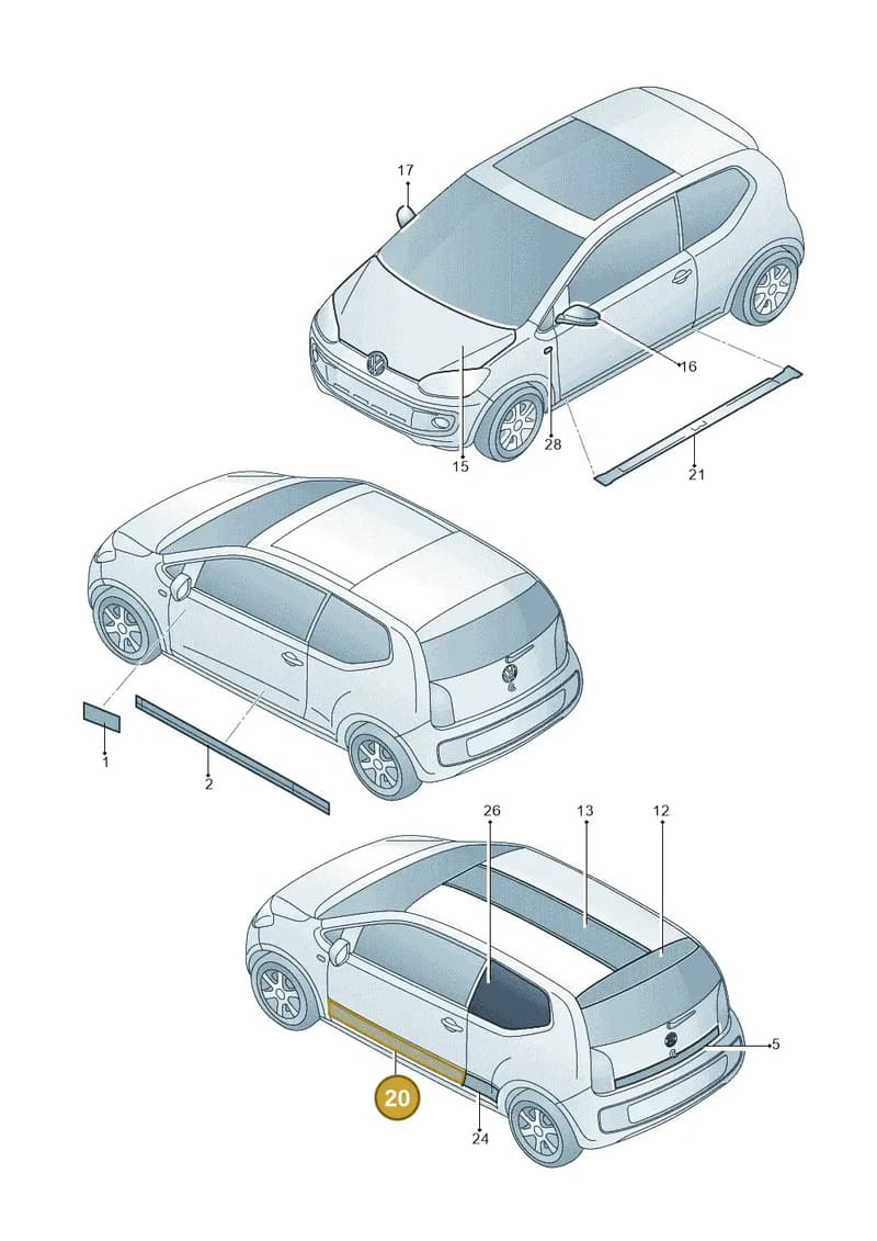 1ST853156BA7W — Skoda Citigo (2011-2019) diagram 727000050, position 20