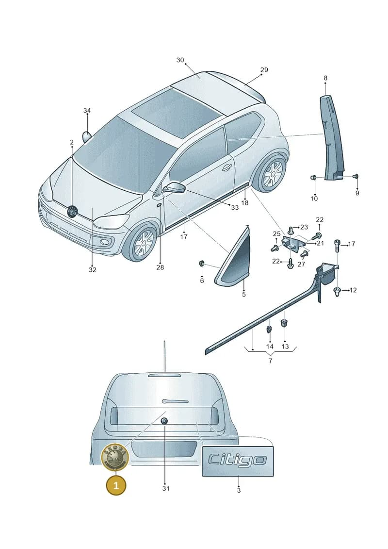1ST853630DFOD — Skoda Citigo (2011-2019) diagram 727000020, position 1